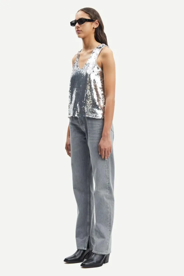 Woman Lykke Top 15036 Silver Samse Samse Tshirts