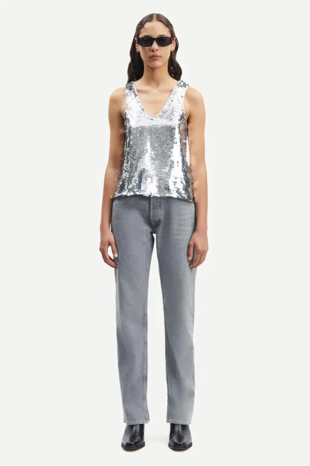 Woman Lykke Top 15036 Silver Samse Samse Tshirts