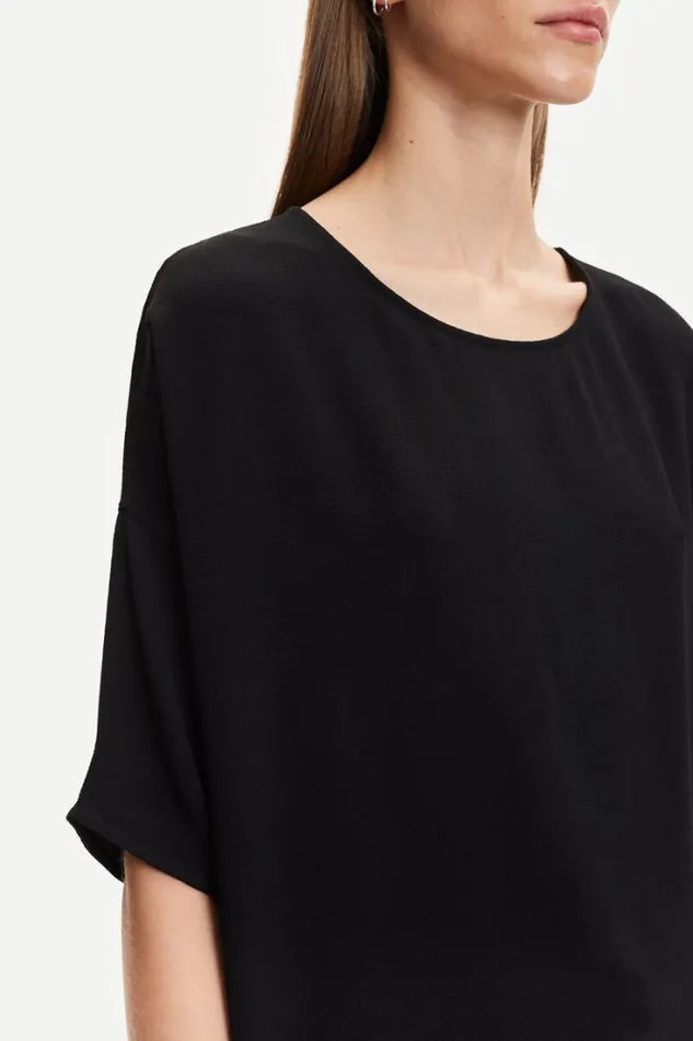 Woman Mains Tee 5687 Black Samse Samse Shirts and Blouses