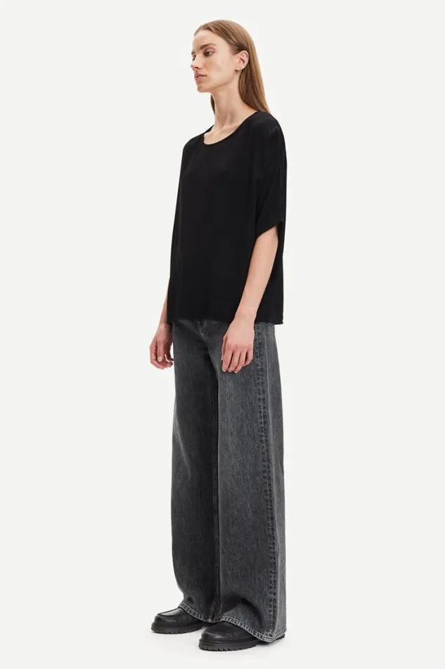 Woman Mains Tee 5687 Black Samse Samse Shirts and Blouses