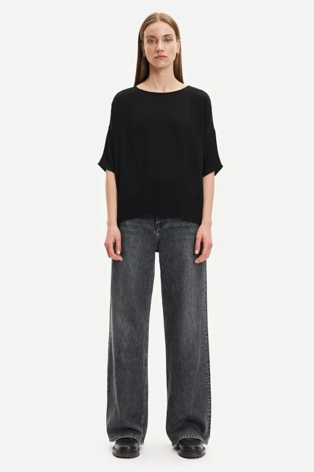Woman Mains Tee 5687 Black Samse Samse Shirts and Blouses