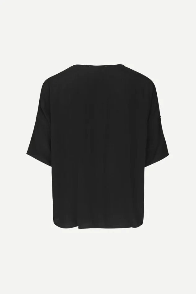 Woman Mains Vneck Ss 5687 Black Samse Samse Tshirts
