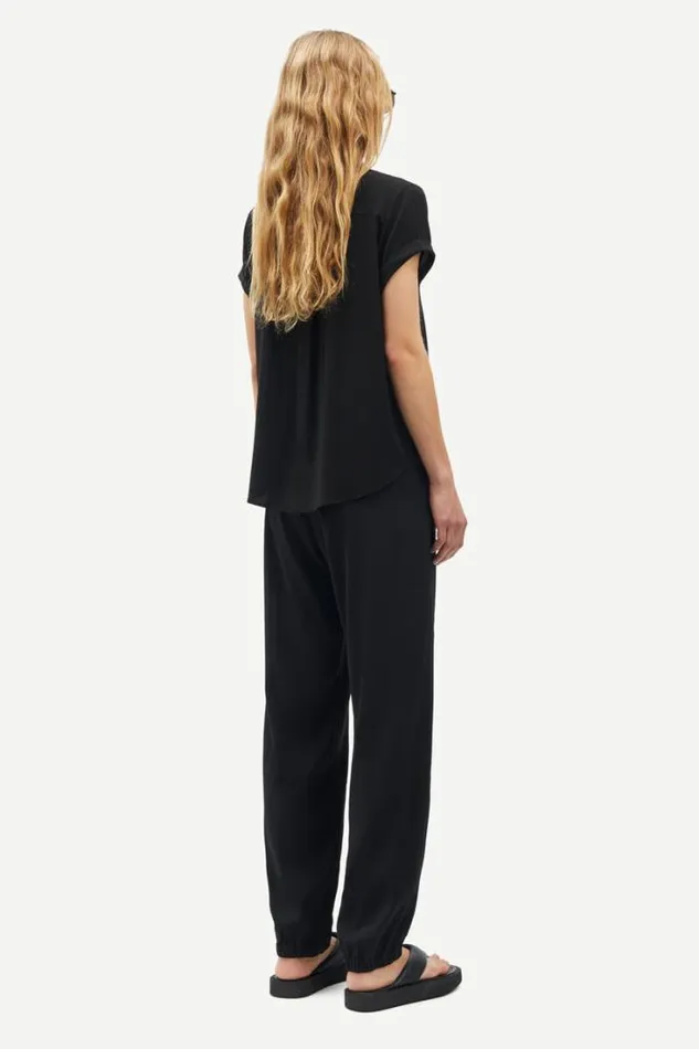 Woman Majan Ss Shirt 9942 Black Samse Samse Shirts and Blouses