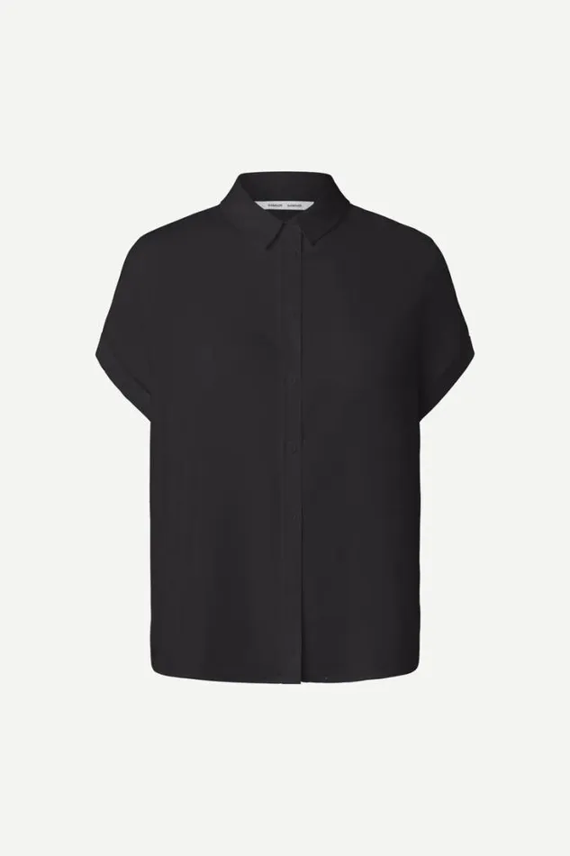 Woman Majan Ss Shirt 9942 Black Samse Samse Shirts and Blouses