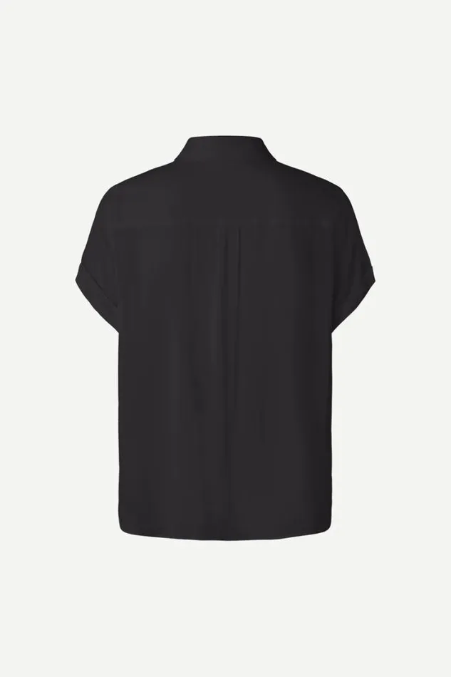 Woman Majan Ss Shirt 9942 Black Samse Samse Shirts and Blouses
