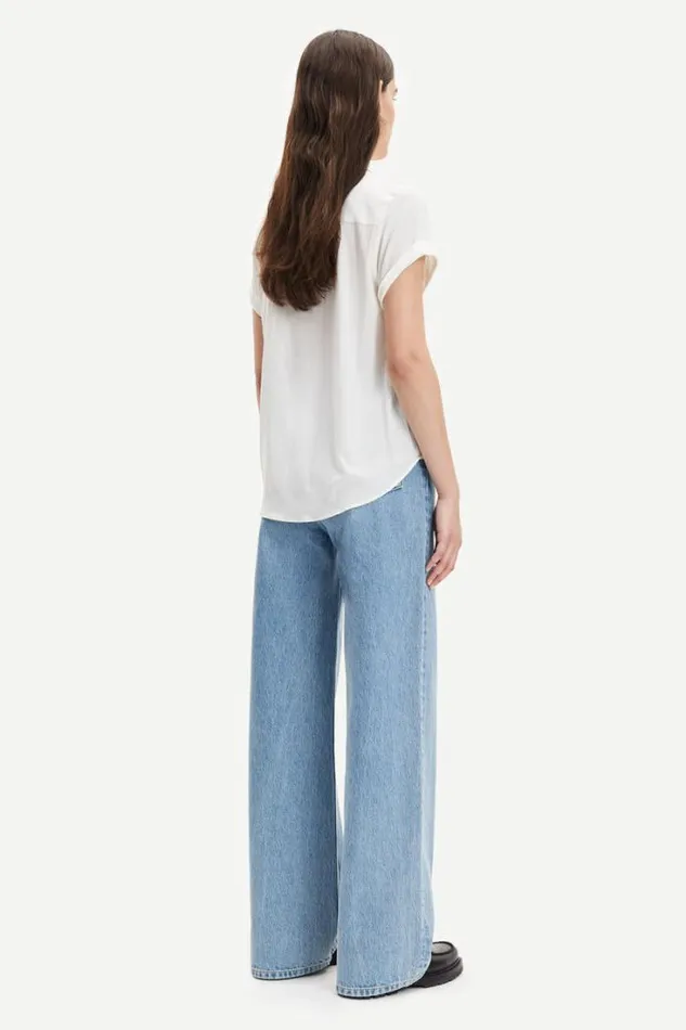 Woman Majan Ss Shirt 9942 Clear Cream Samse Samse Shirts and Blouses