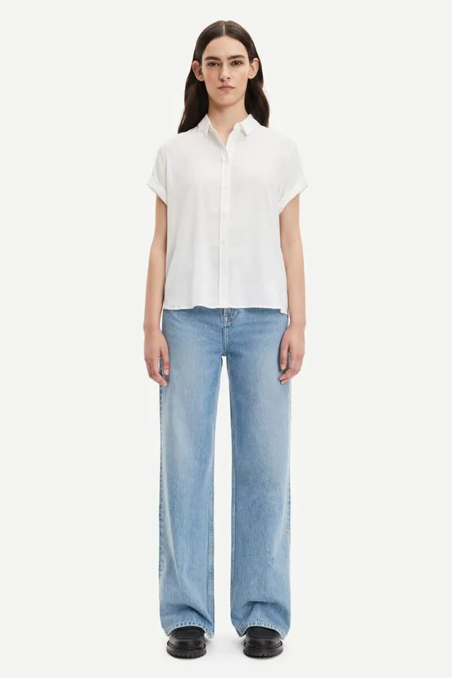 Woman Majan Ss Shirt 9942 Clear Cream Samse Samse Shirts and Blouses