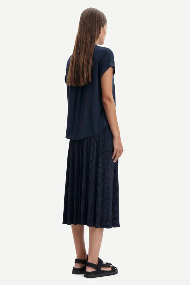 Woman Majan Ss Shirt 9942 Dark Sapphire Samse Samse Shirts and Blouses