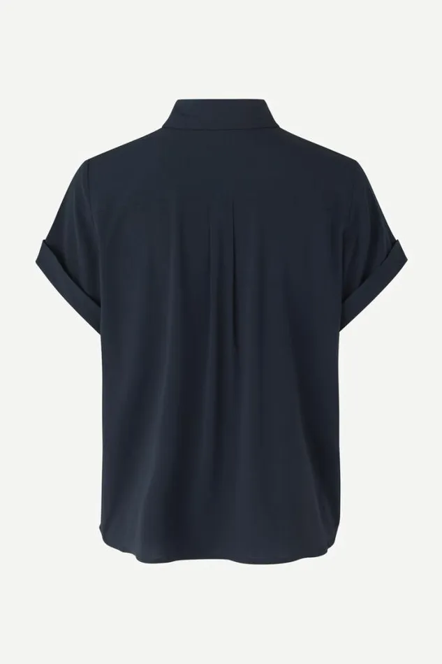 Woman Majan Ss Shirt 9942 Dark Sapphire Samse Samse Shirts and Blouses