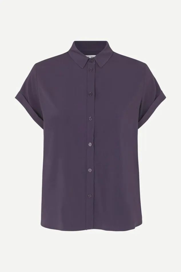 Woman Majan Ss Shirt 9942 Sweet Grape Samse Samse Shirts and Blouses
