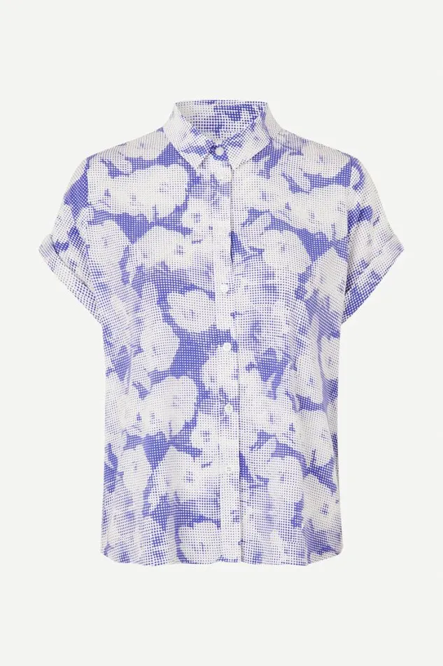 Woman Majan Ss Shirt Aop 9942 Freesia Purple Samse Samse Shirts and Blouses