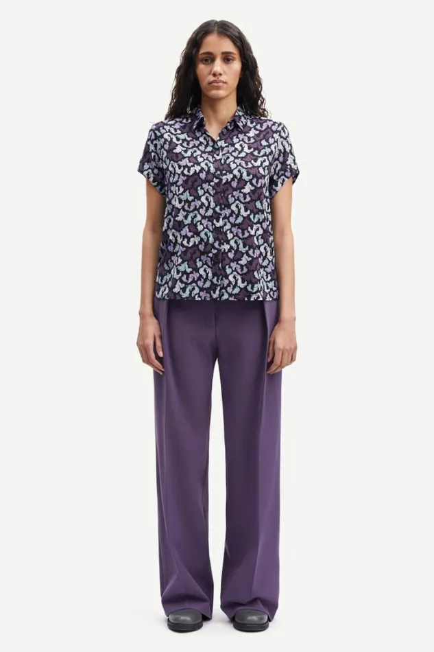 Woman Majan Ss Shirt Aop 9942 Wings Rhapsody Samse Samse Shirts and Blouses