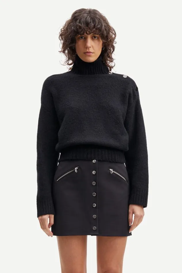 Woman Mandie Mock Neck 14082 Black Samse Samse Knitwear