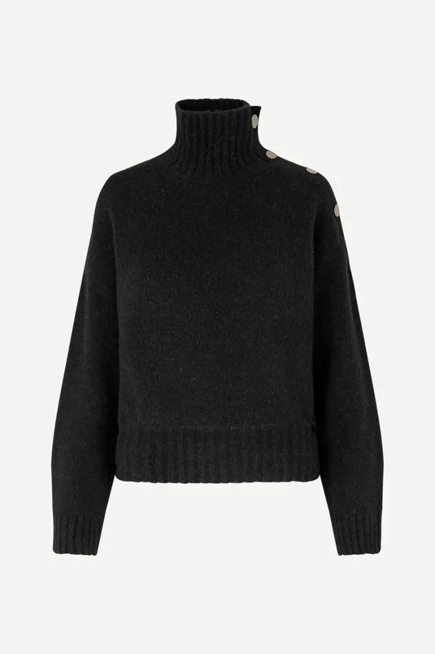 Woman Mandie Mock Neck 14082 Black Samse Samse Knitwear