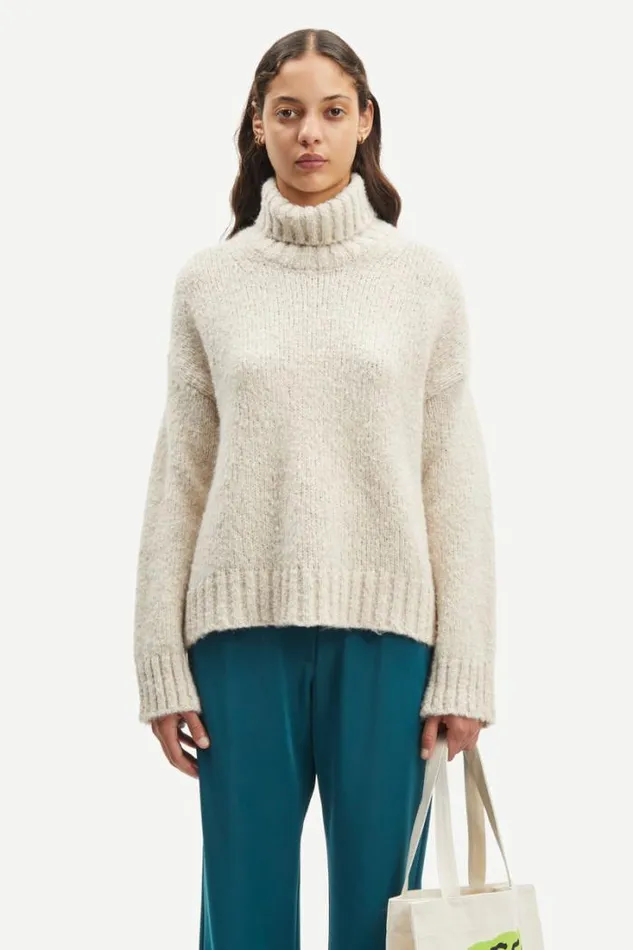 Woman Mandie Turtleneck 15083 Arctic Wolf Samse Samse Knitwear