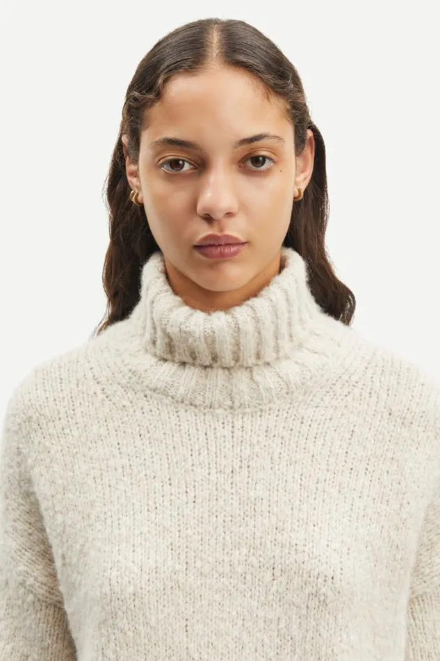 Woman Mandie Turtleneck 15083 Arctic Wolf Samse Samse Knitwear
