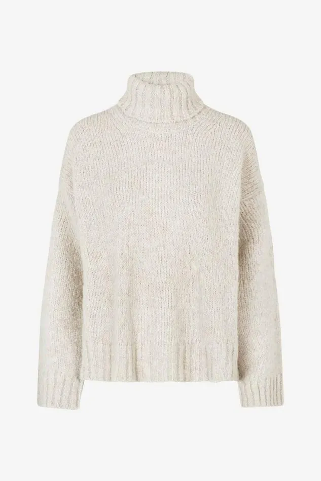 Woman Mandie Turtleneck 15083 Arctic Wolf Samse Samse Knitwear