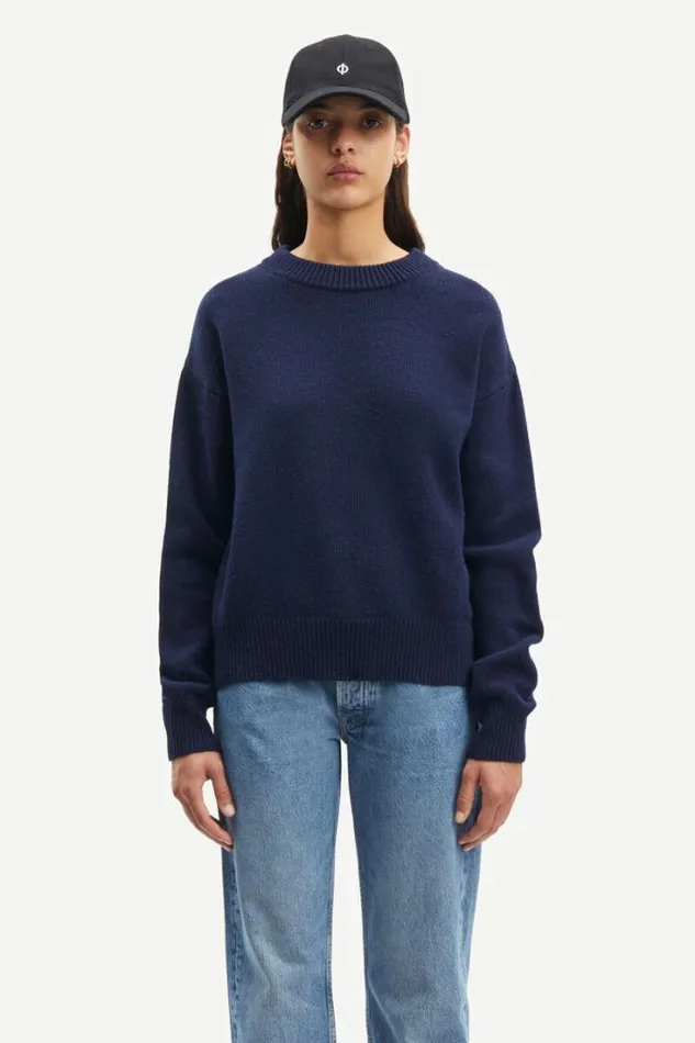 Woman Marly Crew Neck 14972 Inkwell Samse Samse Knitwear