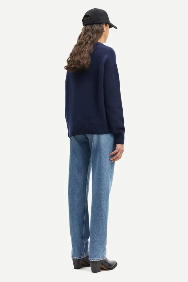 Woman Marly Crew Neck 14972 Inkwell Samse Samse Knitwear