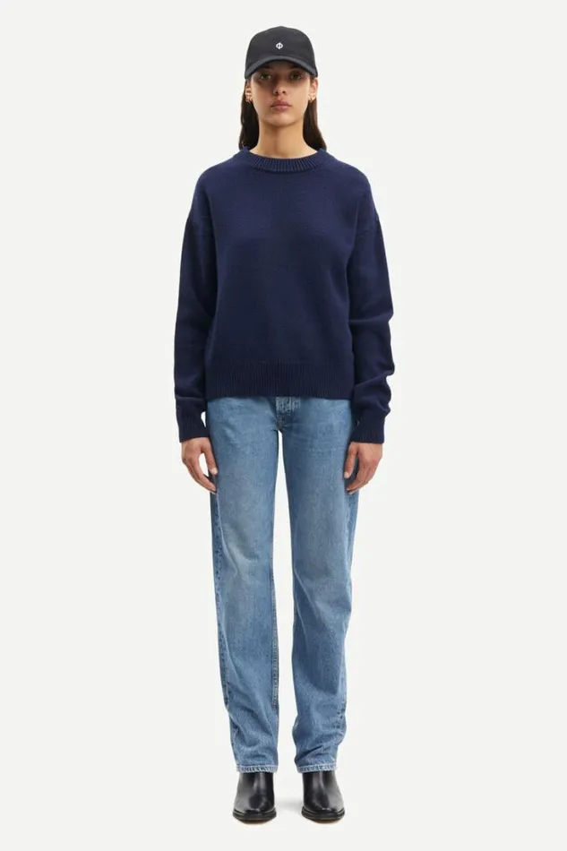 Woman Marly Crew Neck 14972 Inkwell Samse Samse Knitwear