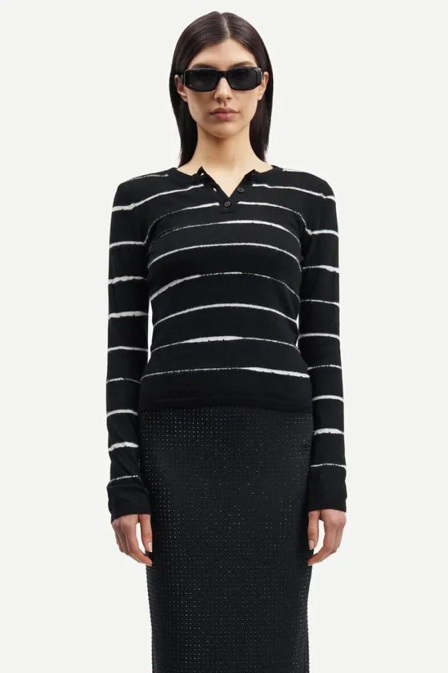 Woman May Crew Neck 15028 Black St Samse Samse Knitwear