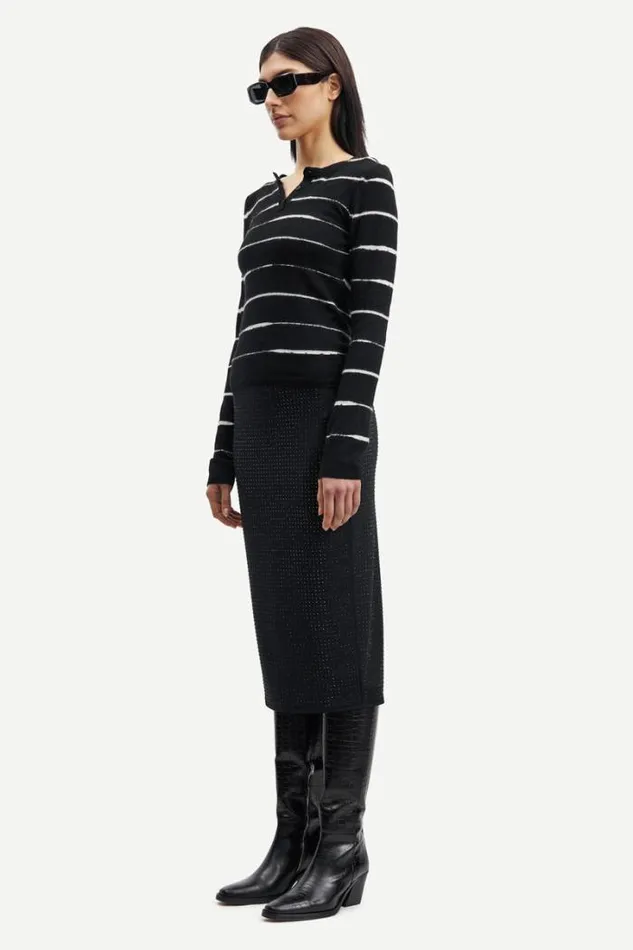 Woman May Crew Neck 15028 Black St Samse Samse Knitwear