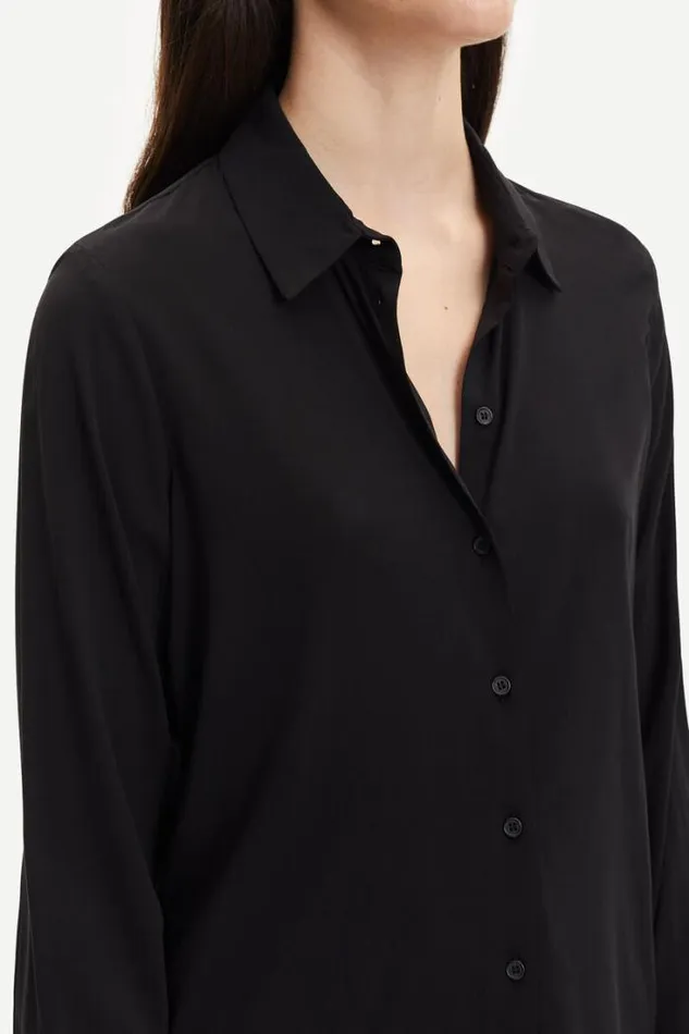 Woman Milly Np Shirt 9942 Black Samse Samse Shirts and Blouses