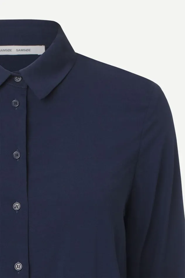 Woman Milly Np Shirt 9942 Dark Sapphire Samse Samse Shirts and Blouses