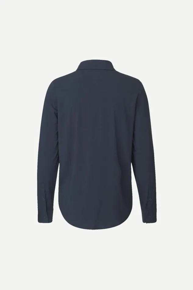 Woman Milly Np Shirt 9942 Dark Sapphire Samse Samse Shirts and Blouses