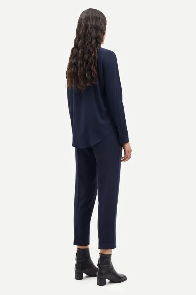 Woman Milly Np Shirt 9942 Dark Sapphire Samse Samse Shirts and Blouses