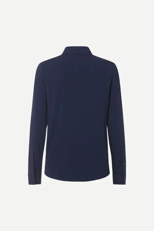 Woman Milly Np Shirt 9942 Dark Sapphire Samse Samse Shirts and Blouses
