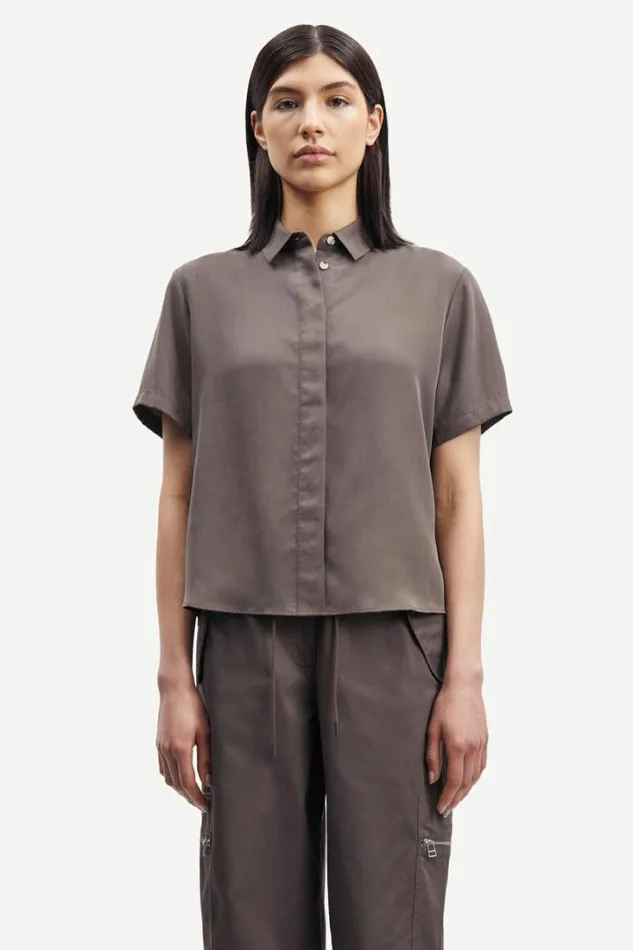Woman Mina Ss Shirt 14028 Major Brown Samse Samse Shirts and Blouses