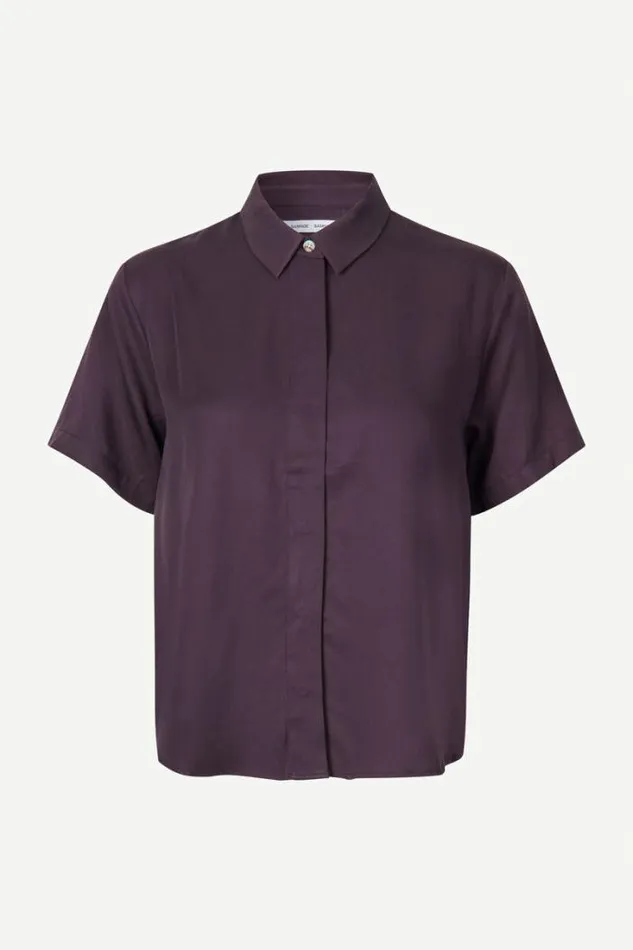 Woman Mina Ss Shirt 14028 Plum Perfect Samse Samse Shirts and Blouses
