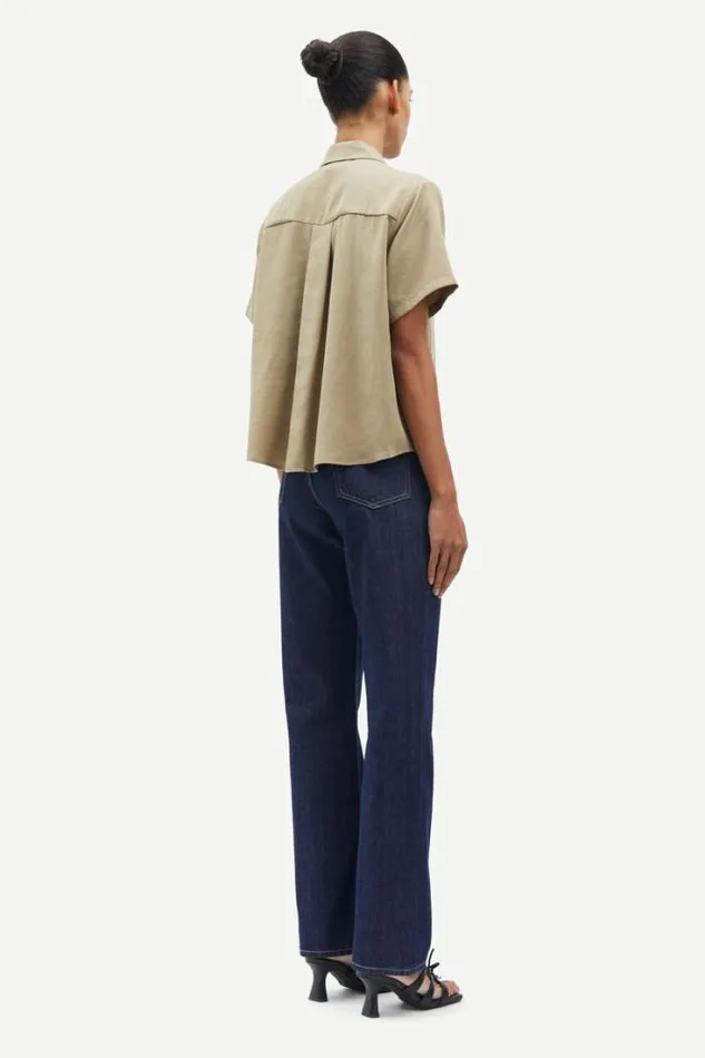 Woman Mina Ss Shirt 14028 Silver Sage Samse Samse Shirts and Blouses