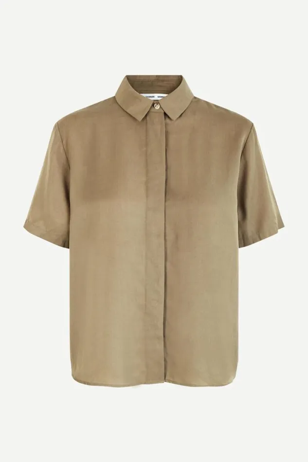 Woman Mina Ss Shirt 14028 Silver Sage Samse Samse Shirts and Blouses