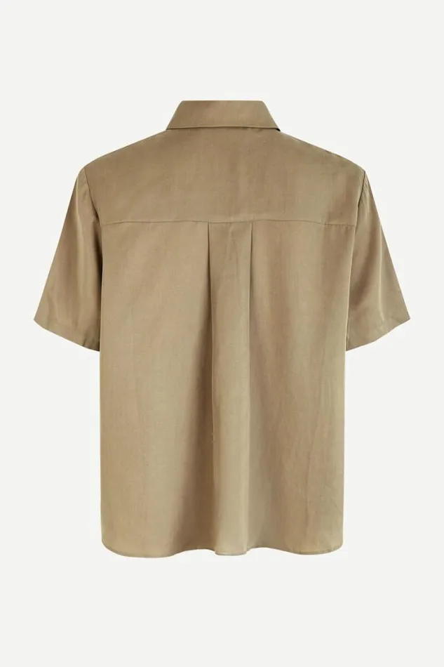 Woman Mina Ss Shirt 14028 Silver Sage Samse Samse Shirts and Blouses
