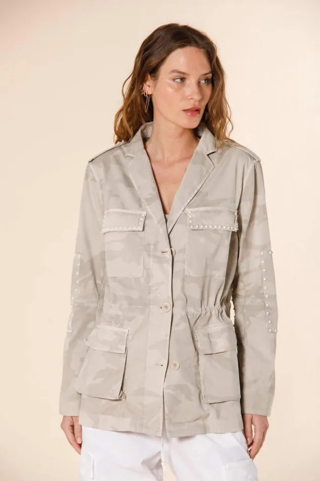 Woman Monica Wild Field Jacket In Twill With Camouflage Pattern And Studs Mason039s Jackets Woman Monica Wild Field Jacket In Twill With Camouflage Pattern And Studs Mason039s Jackets