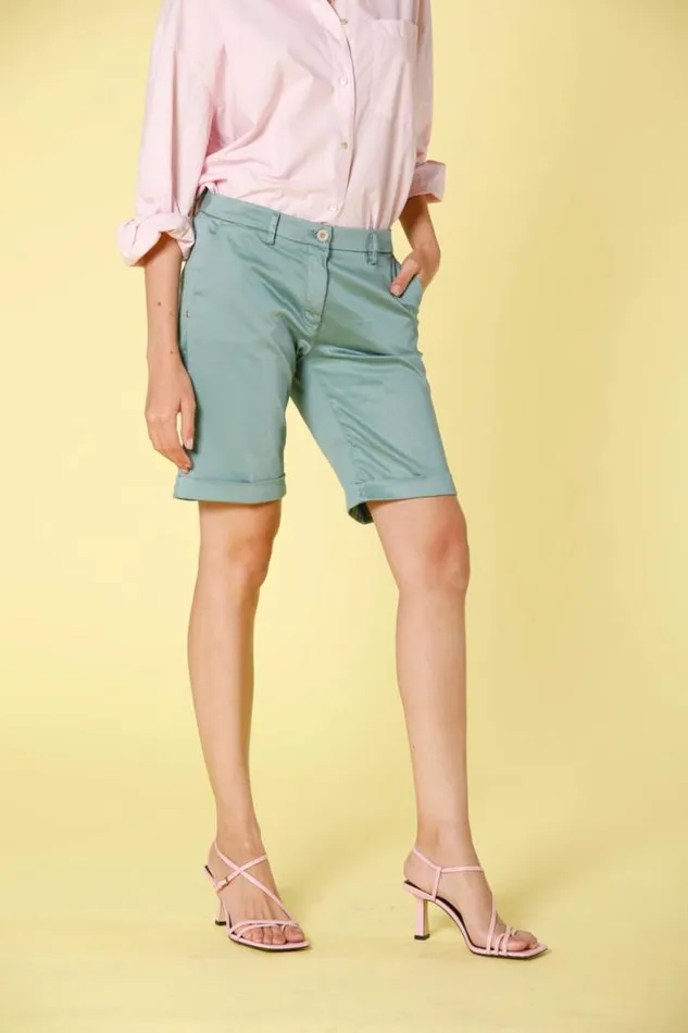Woman New York Chino Bermuda In Stretch Satin Regular Mason039s Bermudas