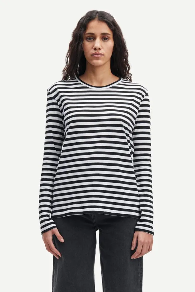 Woman Nobil Tshirt Ls St 205 Black White Samse Samse Tshirts