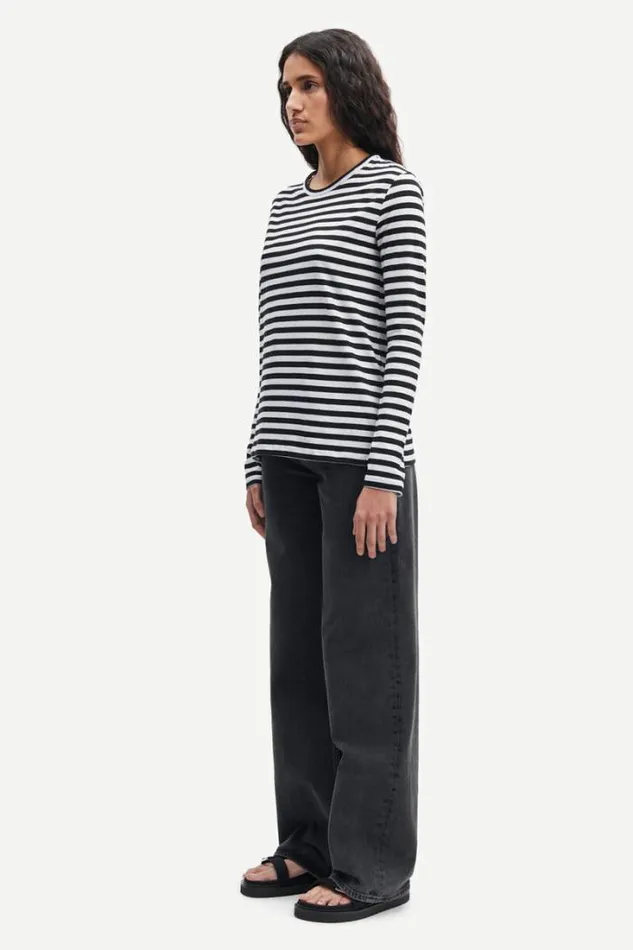 Woman Nobil Tshirt Ls St 205 Black White Samse Samse Tshirts