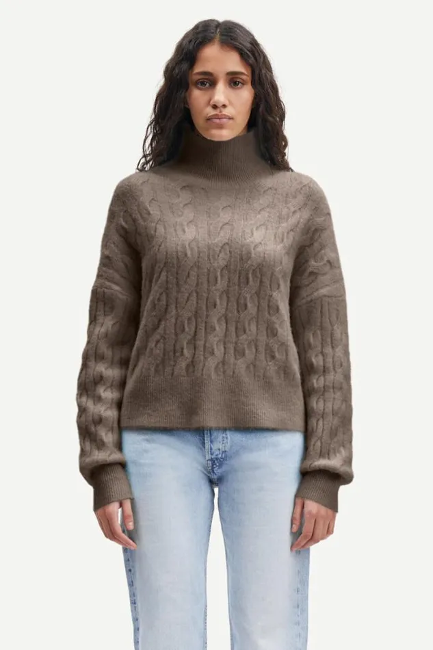 Woman Nola Tn Cable 7355 Major Brown Samse Samse Knitwear