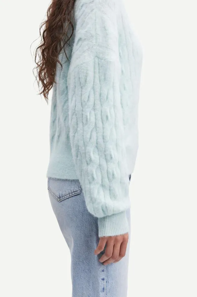 Woman Nola Tn Cable 7355 Misty Blue Samse Samse Knitwear