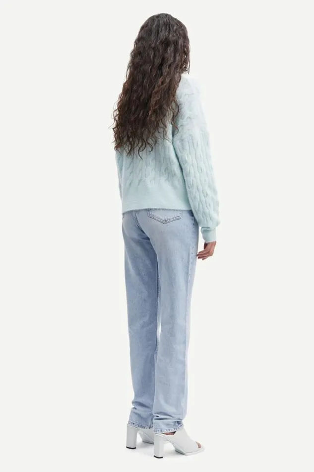 Woman Nola Tn Cable 7355 Misty Blue Samse Samse Knitwear