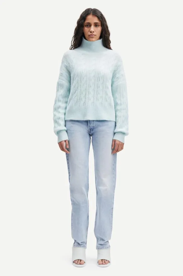 Woman Nola Tn Cable 7355 Misty Blue Samse Samse Knitwear