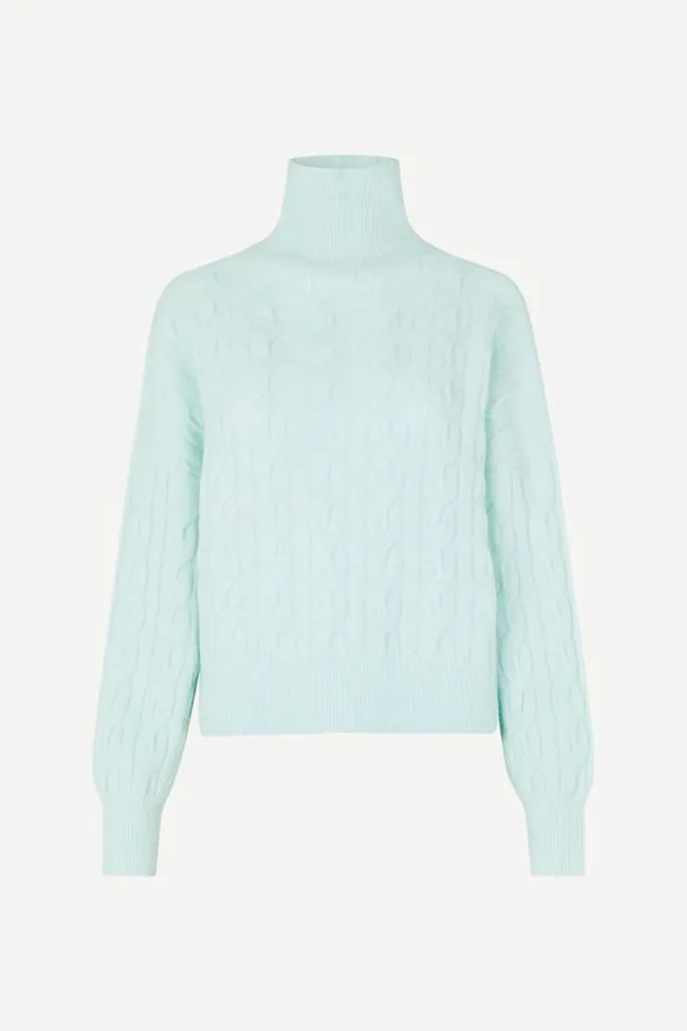 Woman Nola Tn Cable 7355 Misty Blue Samse Samse Knitwear