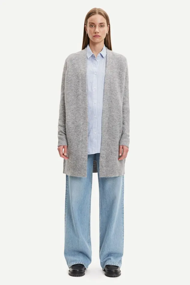 Woman Nor Cardigan 7355 Grey Mel Samse Samse Knitwear