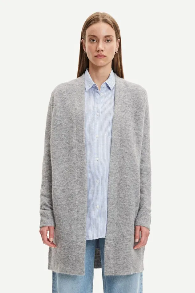 Woman Nor Cardigan 7355 Grey Mel Samse Samse Knitwear