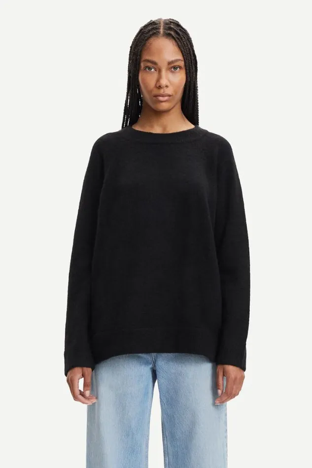 Woman Nor On Long 7355 Black Samse Samse Knitwear