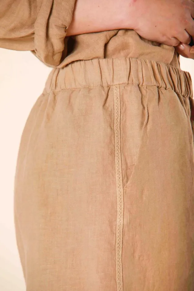 Woman Portovenere Chino Bermuda In Linen Relaxed Mason039s Bermudas