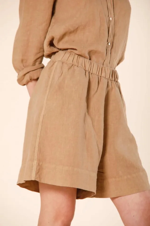 Woman Portovenere Chino Bermuda In Linen Relaxed Mason039s Bermudas